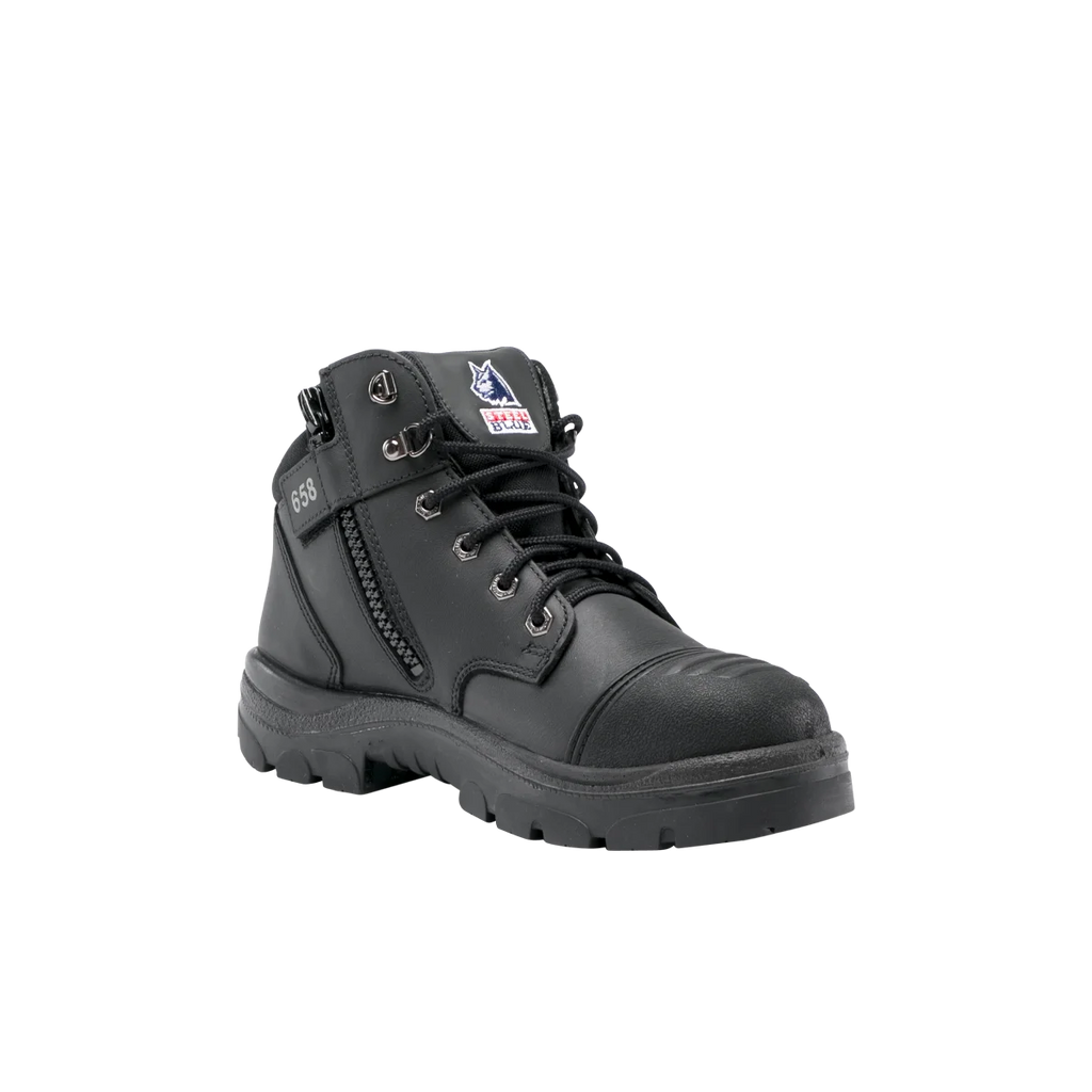 Steel Blue Parkes Zip Scuff Cap Safety Boot - Black - Size 4