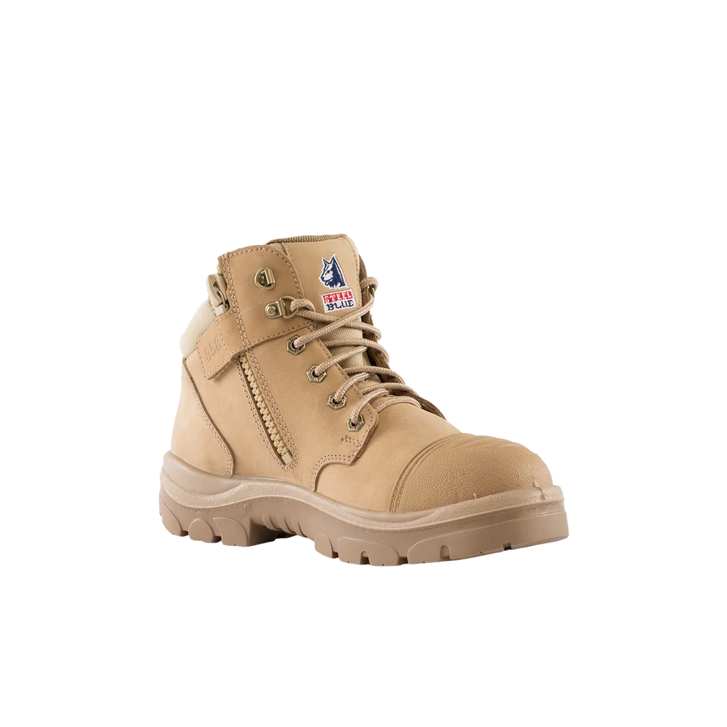 Steel Blue Parkes Zip Scuff Cap Safety Boot - Sand - Size 4