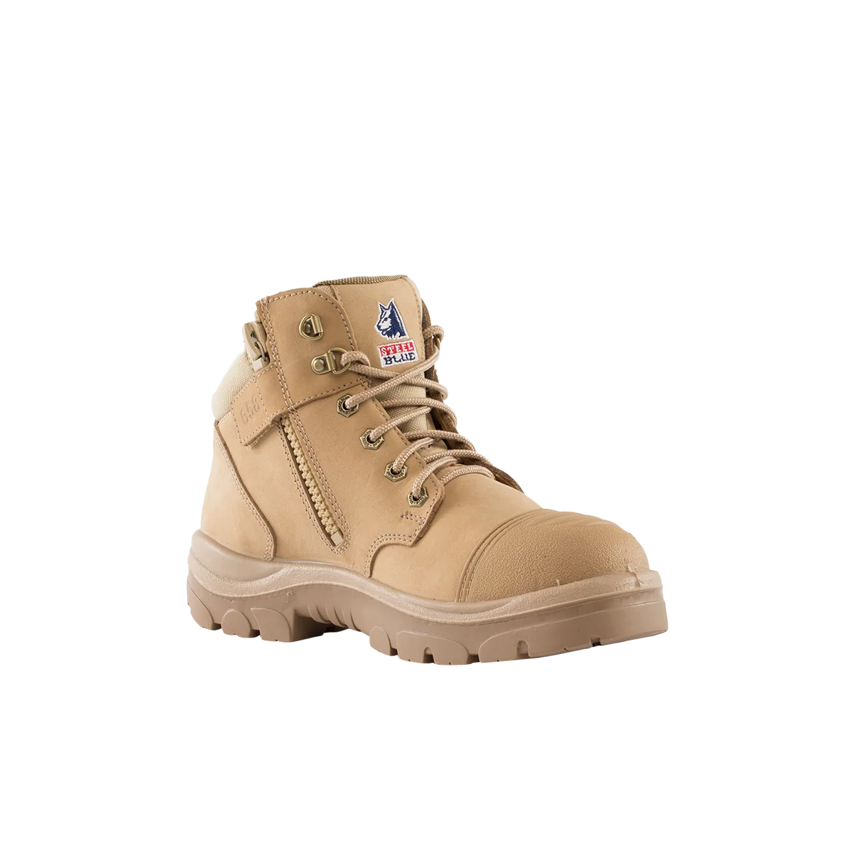 Steel Blue Parkes Zip Scuff Cap Safety Boot - Sand - Size 4