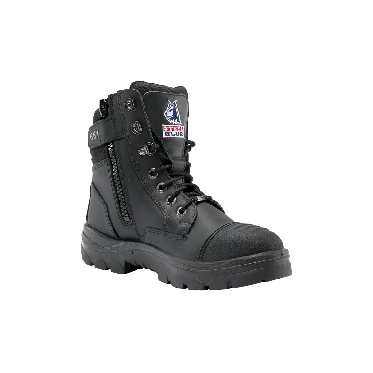 Steel Blue Southern Cross Zip Scuff Cap Safety Boot - Black - Size 4