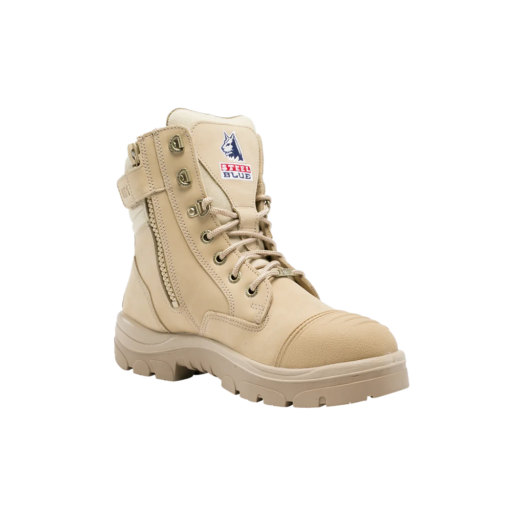 Steel Blue Southern Cross Zip Scuff Cap Safety Boot - Sand - Size 6