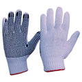 Knitted Poly/Cotton With PVC Dots Gloves Ladies Size - White - Ladies