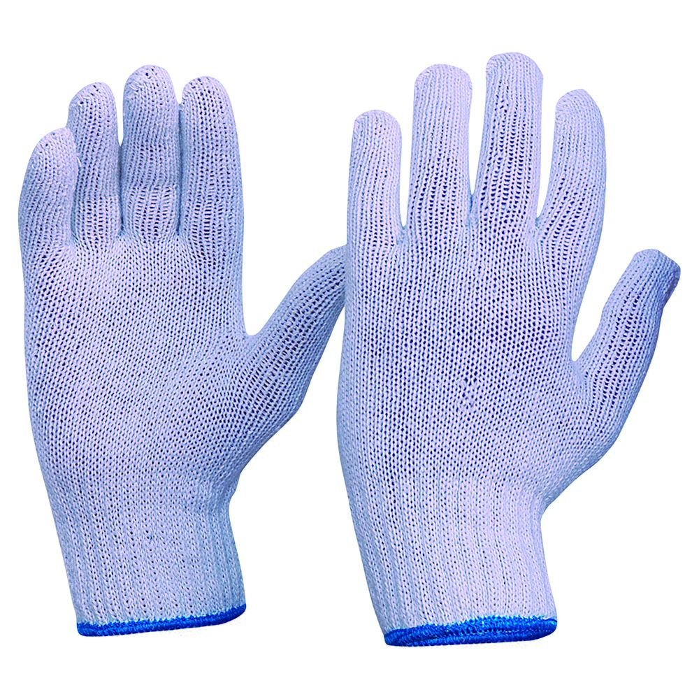Knitted Poly/Cotton Liner Gloves Size Large (Mens) - White - Large