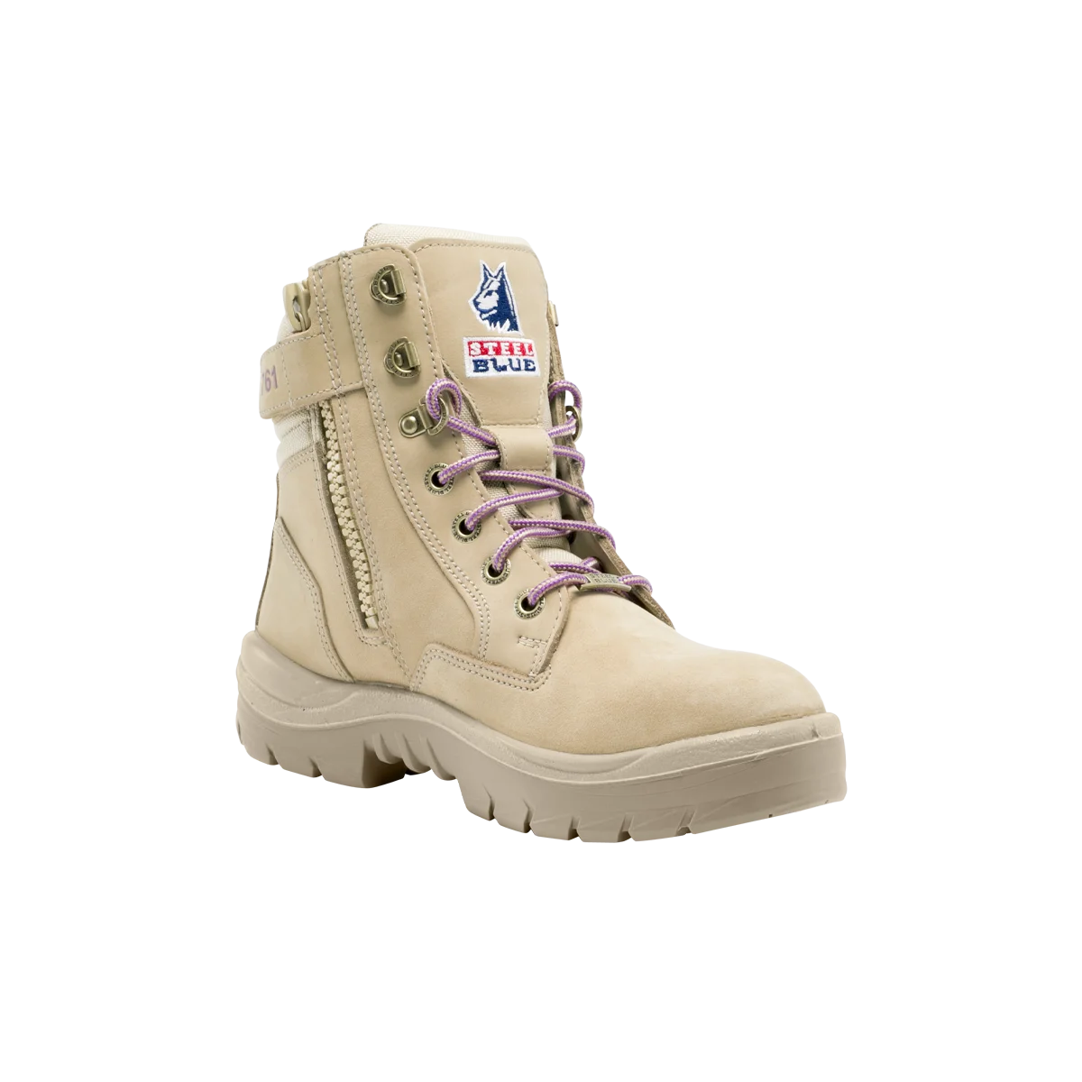 Steel Blue Southern Cross Zip Ladies Safety Boot - Sand - Size 4