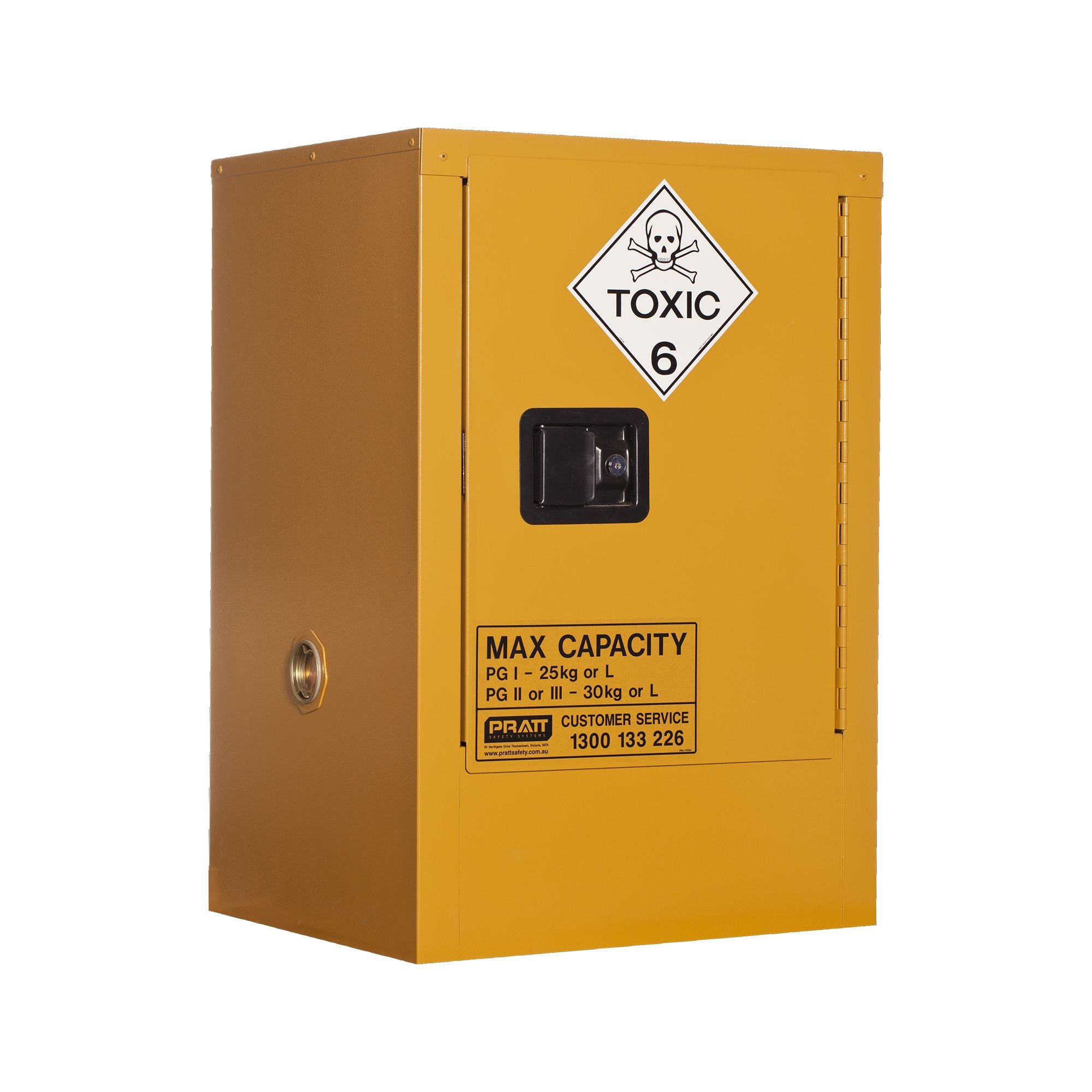 Toxic Substance Storage Cabinet - 30L, 1 Door, 1 Shelf