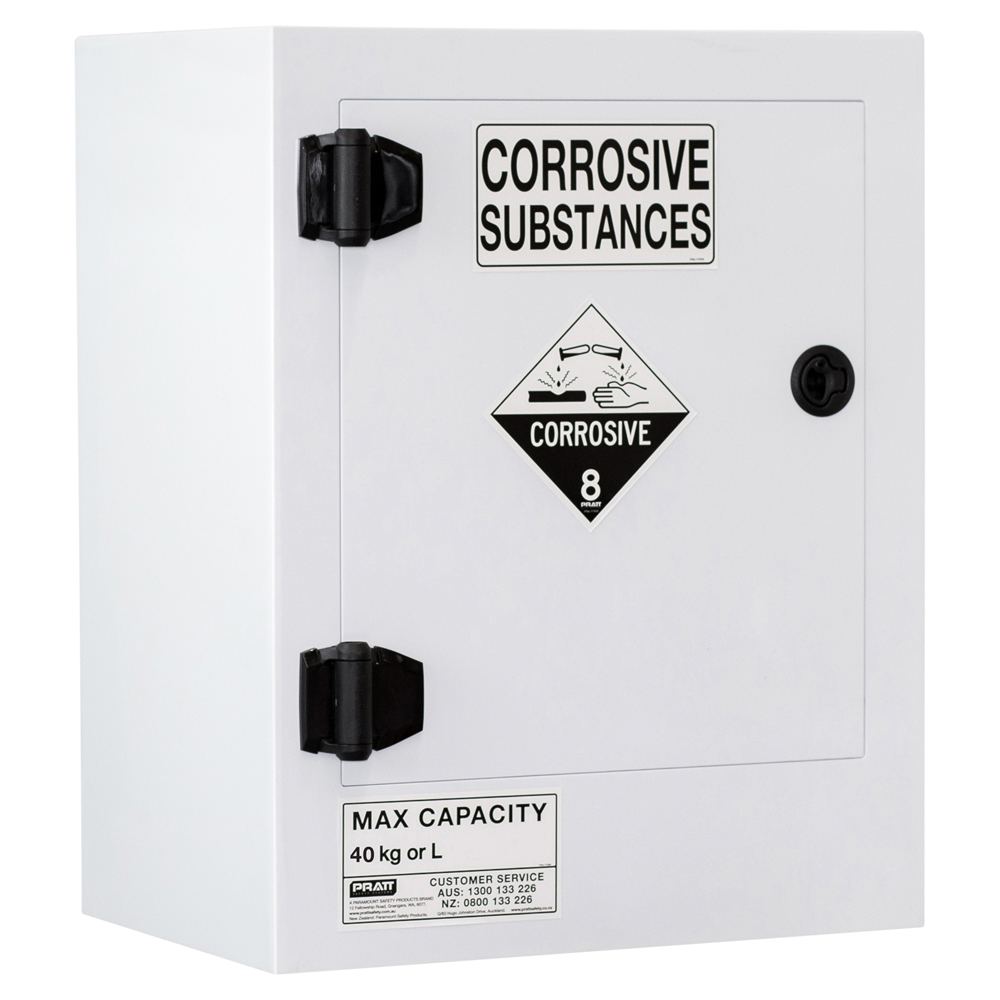 Corrosive Substance Storage Cabinet: Polypropylene - 40L, 1 Door, 1 Shelf