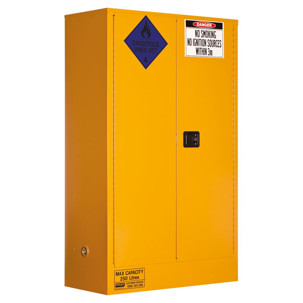 Class 4 Dangerous Goods Storage Cabinet - 250L, 2 Doors, 3 Shelves