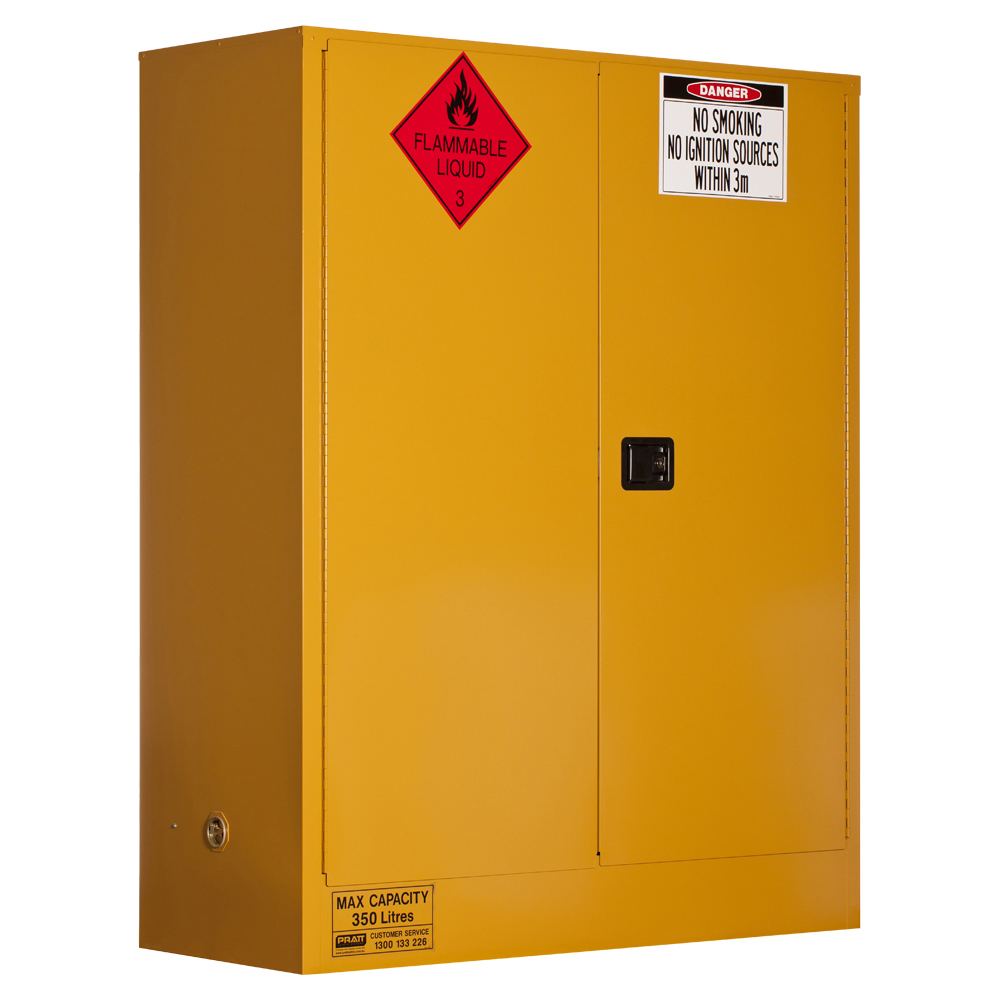 Flammable Liquid Storage Cabinet - 350L, 2 Doors, 3 Shelves