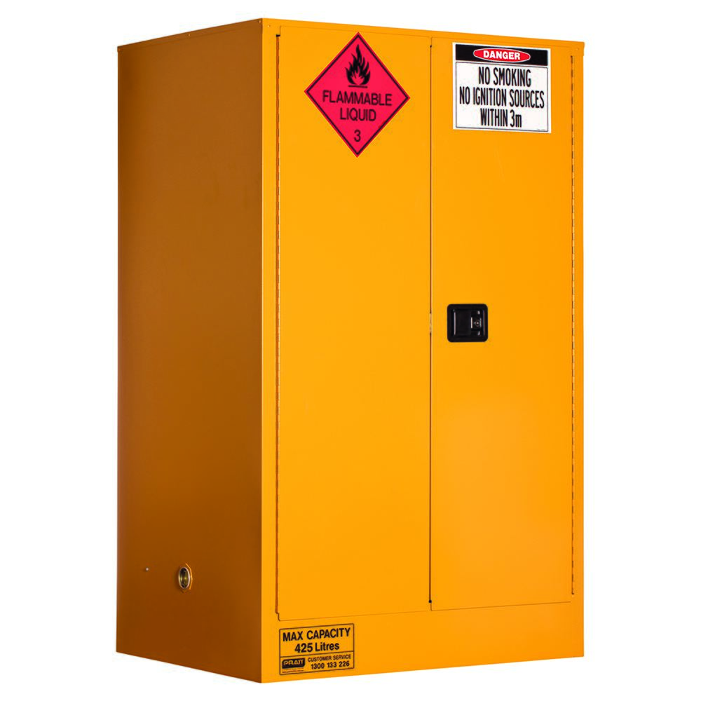 Flammable Liquid Storage Cabinet - 425L, 2 Doors, 3 Shelves