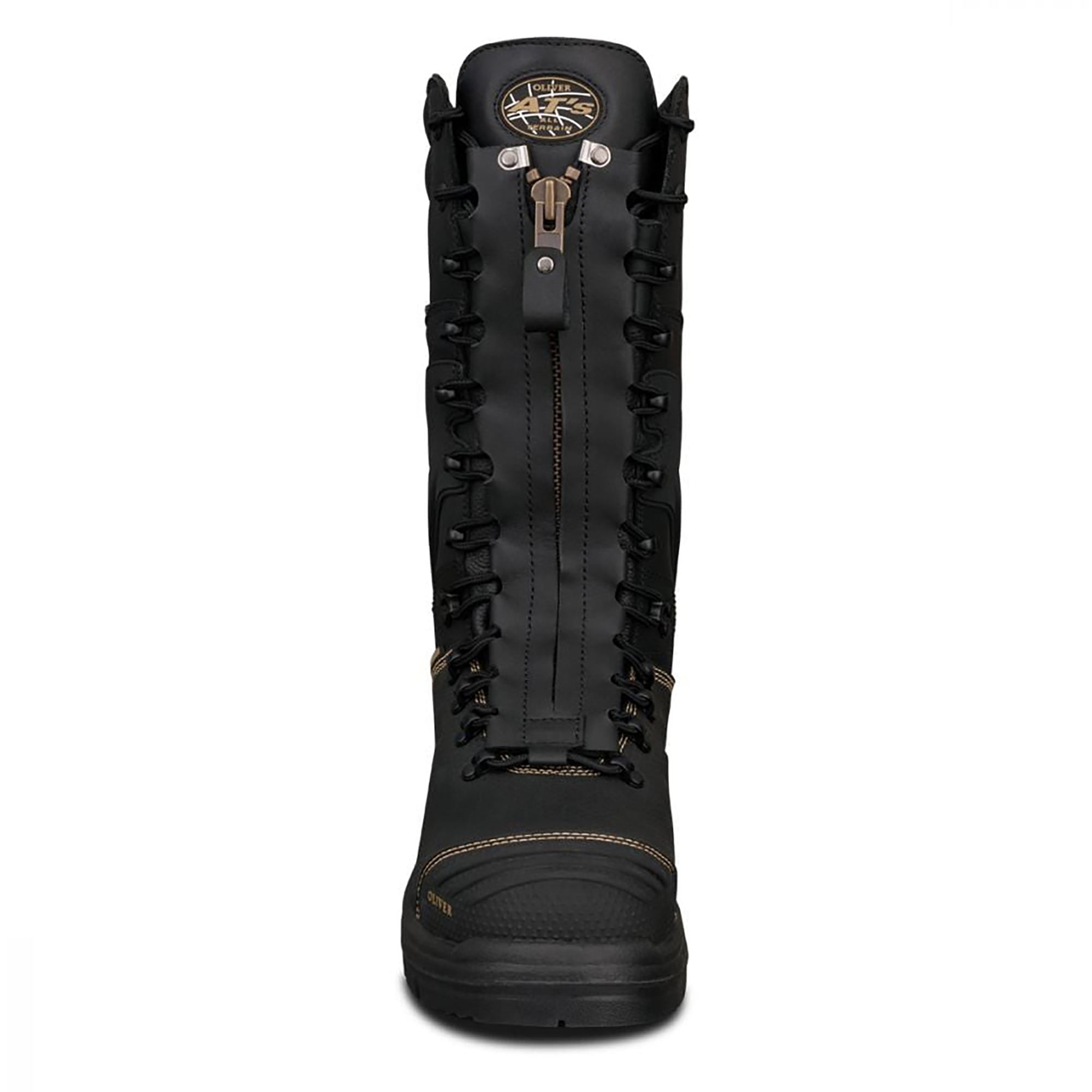350mm Black Laced In Zip Mining Boot Black