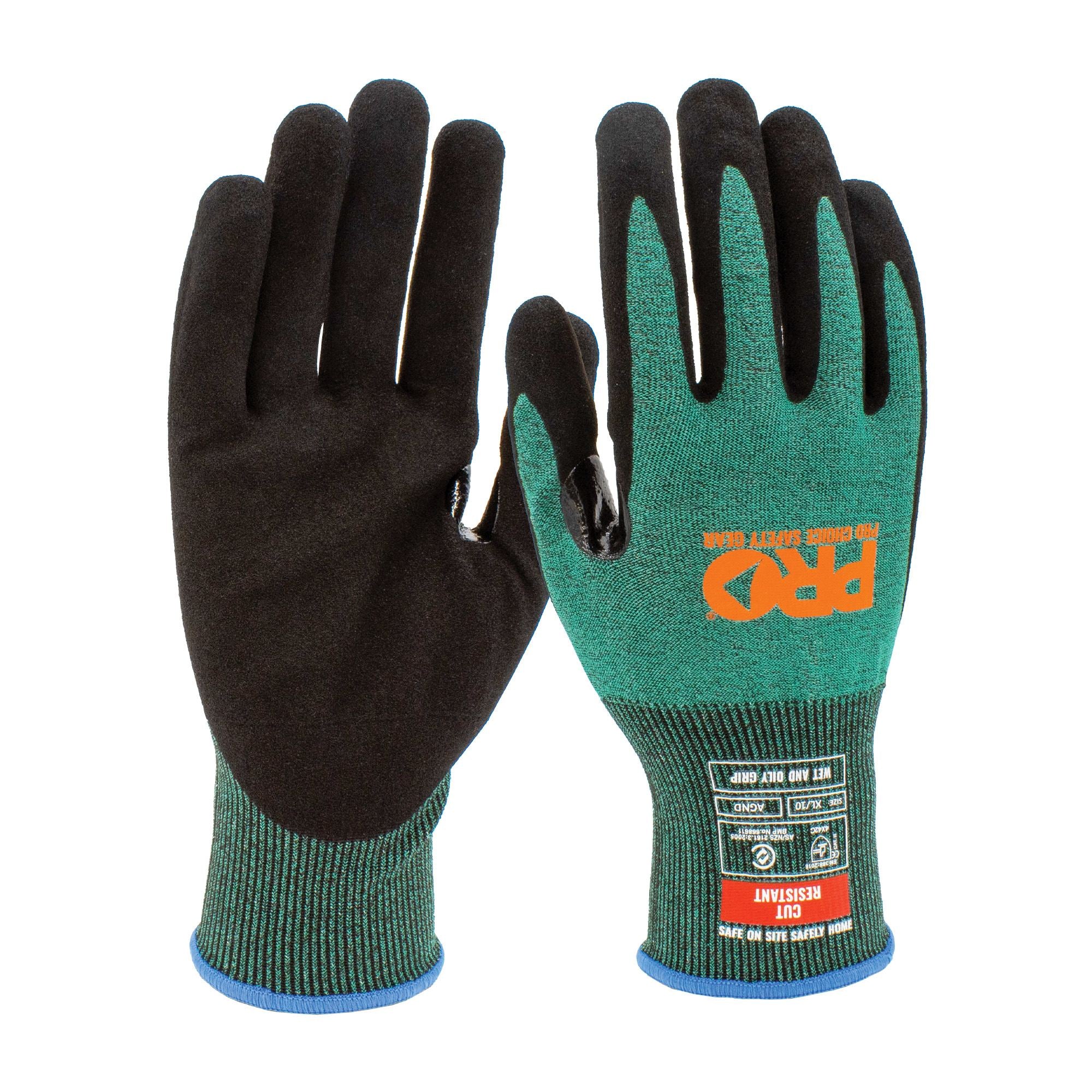 Arax Green Nitrile Sand Dip Palm - Green - 7