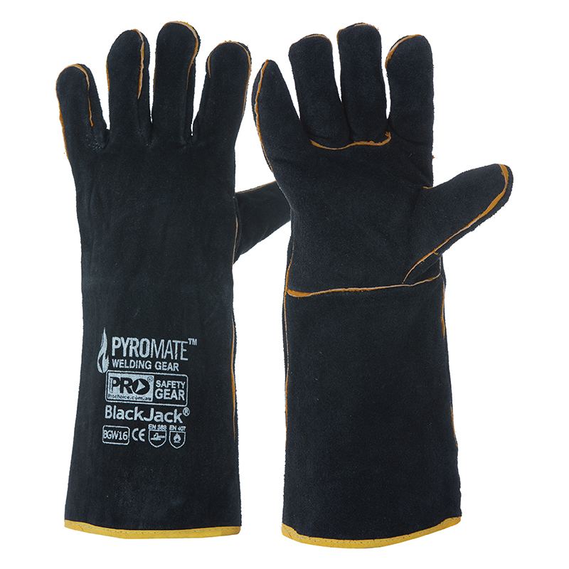 Pyromate Black Jack - Black & Gold Glove Large - Black + Gold - Large