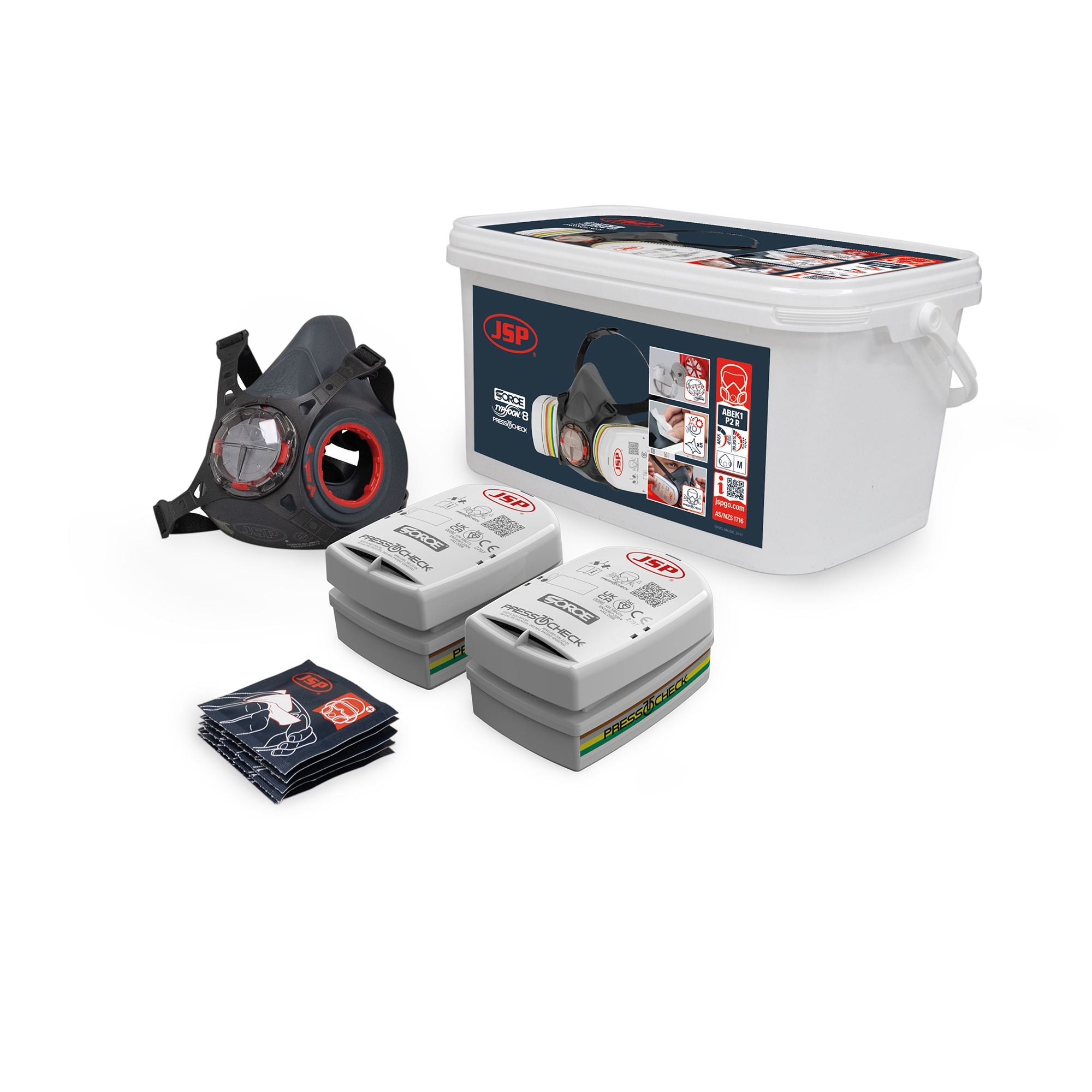 Force Typhoon 8 Half Mask Respirator Multi-Gas Kit With ABEK1P2 Filters