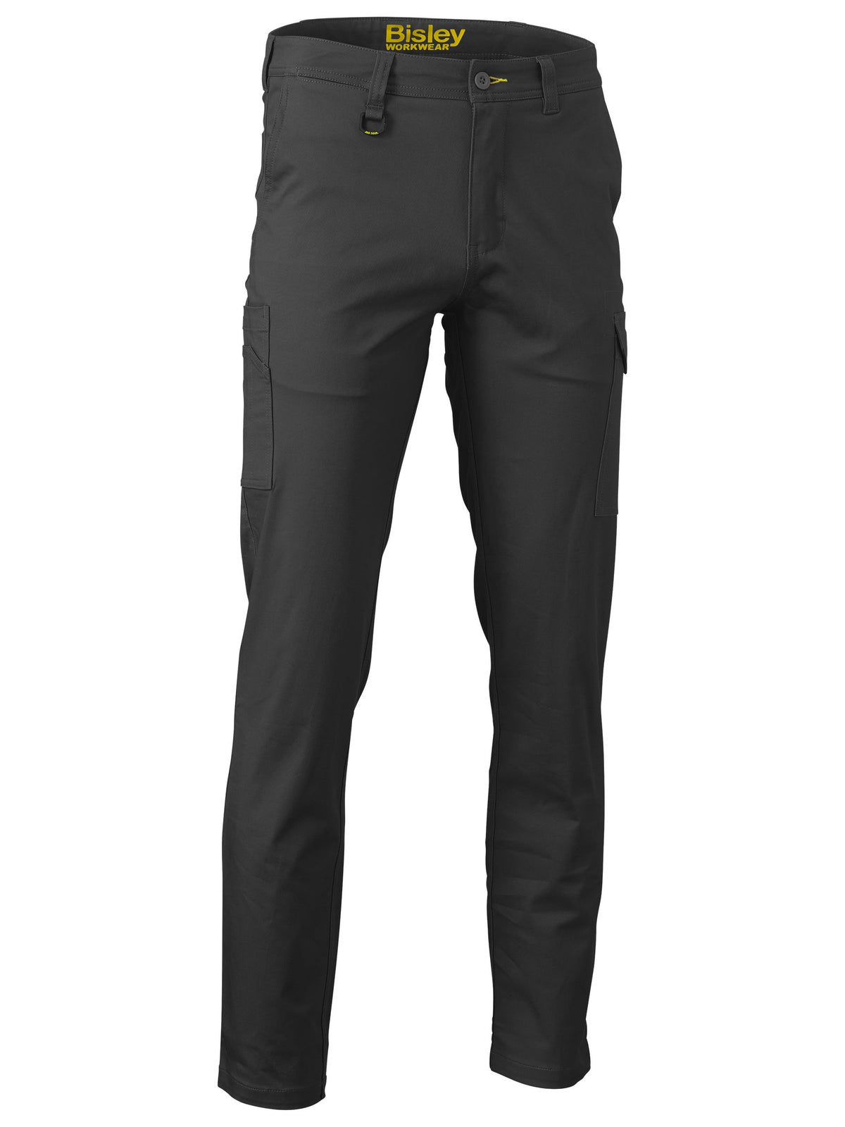 Stretch Cotton Drill Cargo Pants - Black