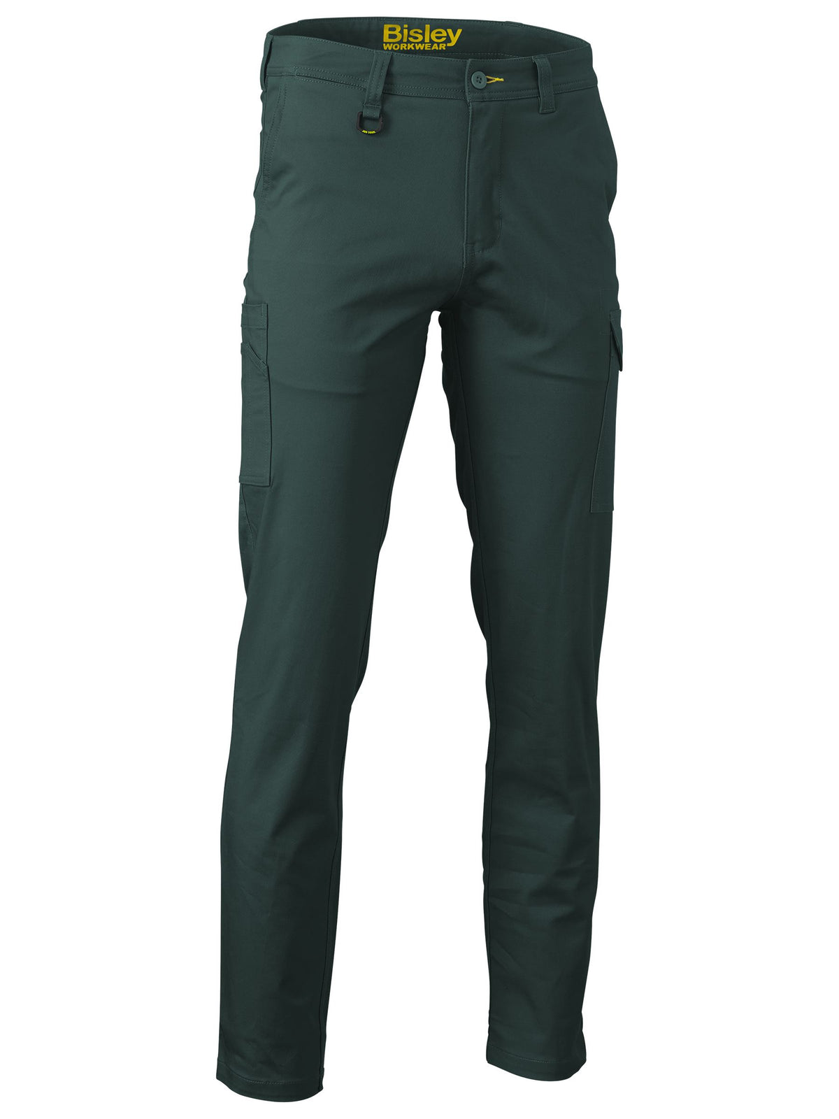 Stretch Cotton Drill Cargo Pants - Bottle