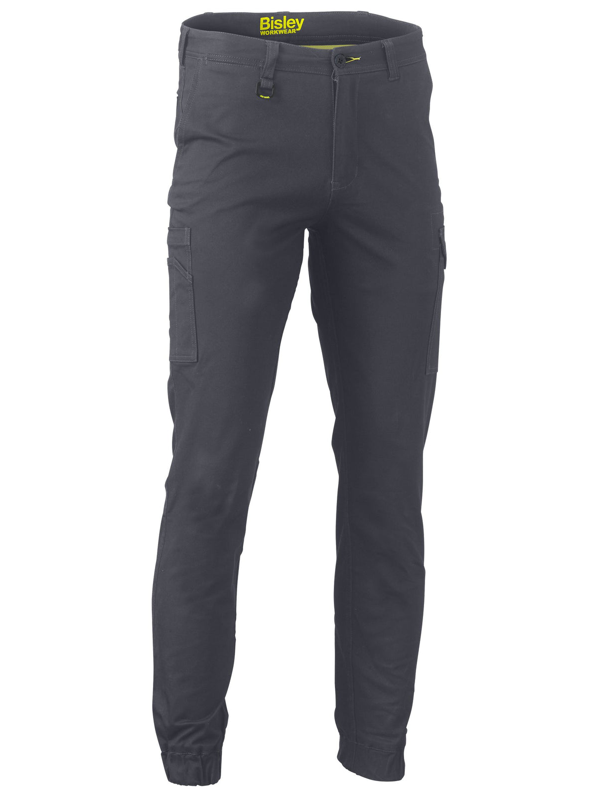Stretch Cotton Drill Cargo Cuffed Pants - Charcoal