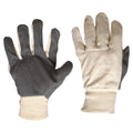 Cotton Drill Vinyl Palm Gloves Large - Natural - Large