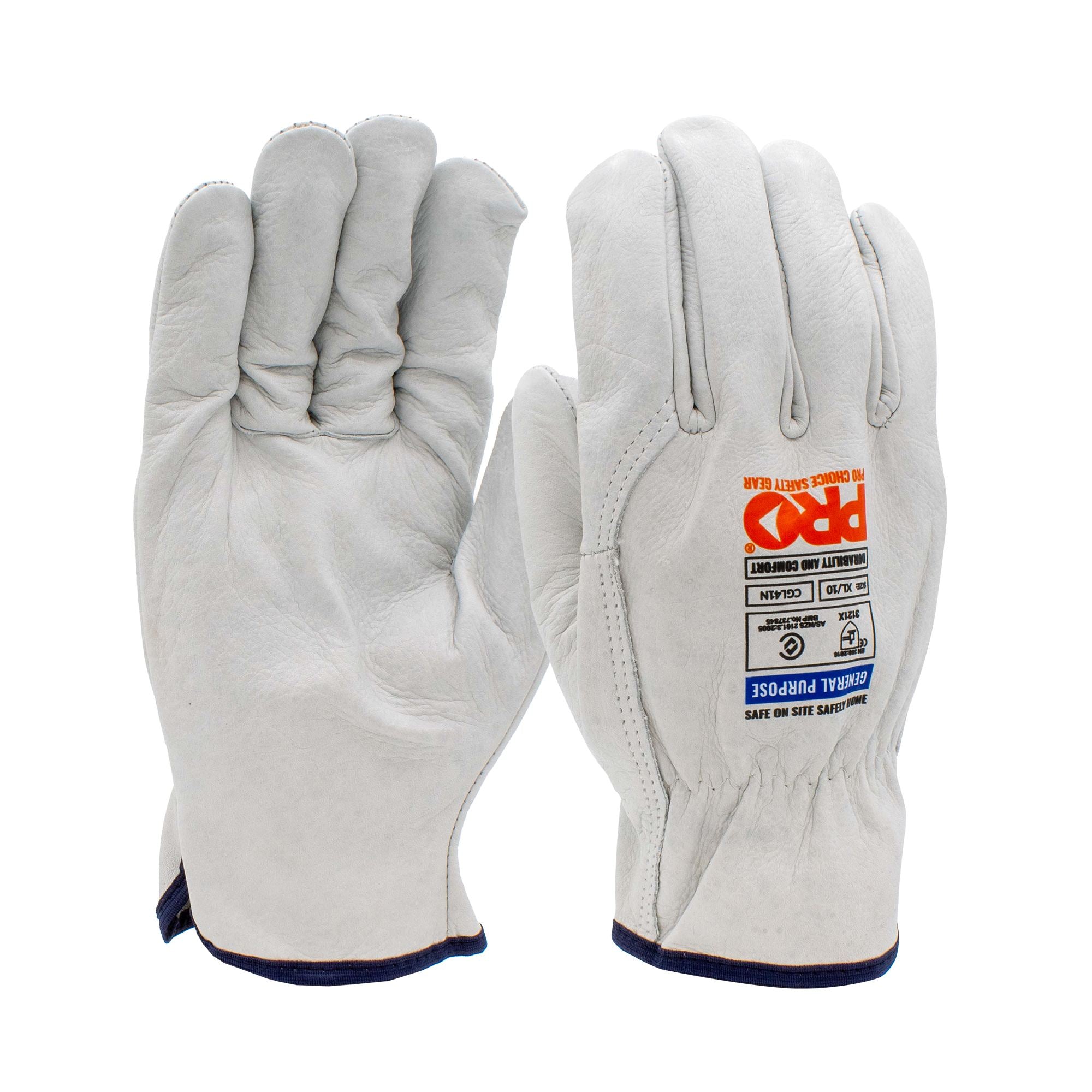 Riggamate Natural Cowgrain Gloves - Natural - Small