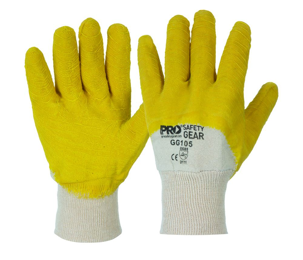 Glass Gripper Gloves Large - Yellow - Large