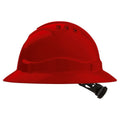 V6 Hard Hat Vented Full Brim Ratchet Harness - Red