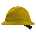 V6 Hard Hat Vented Full Brim Ratchet Harness - Yellow