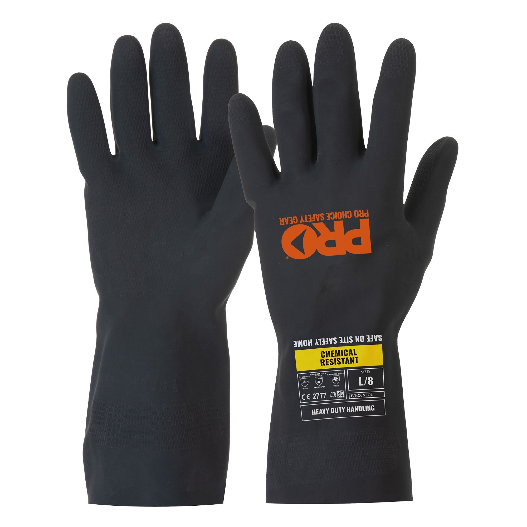 Prochem Black 30Cm Neoprene Gloves - Black - Large