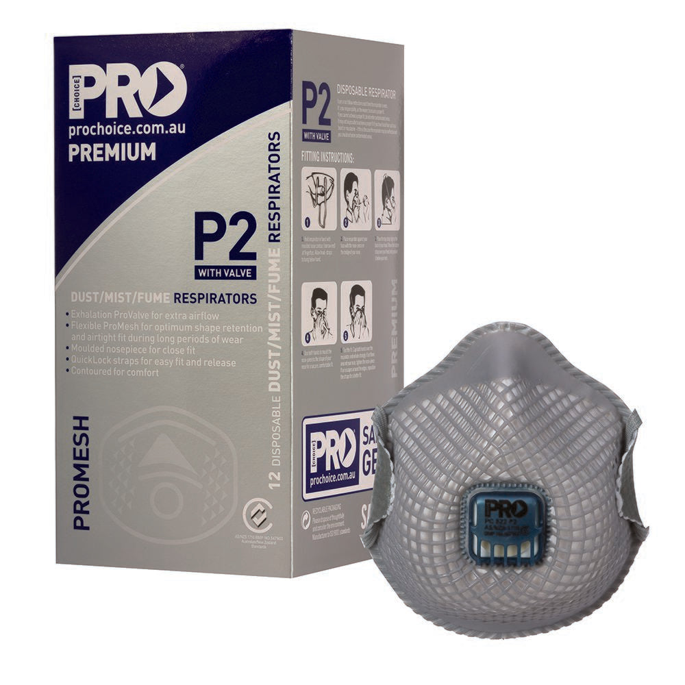 Dust Masks Promesh P2+Valve - White