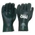 27cm Green Double Dipped PVC Gloves Large - Green - Large