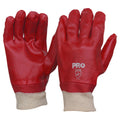 27cm Red PVC / Knit Wrist Gloves Large - Red - Large