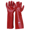 45cm Red PVC Gloves Large - Red - Large