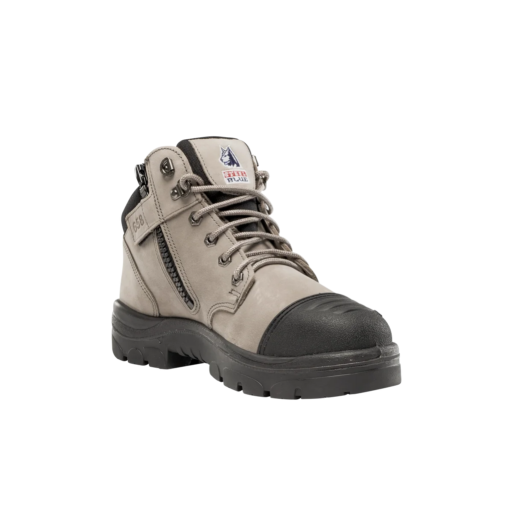 Steel Blue Parkes Zip Scuff Cap Safety Boot - Slate - Size 4